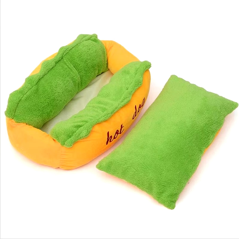 New Funny Hot Dog Bed Pet Lounger Bed House Fashion Sofa Cushion Supplies Puppy Cat Warm Soft Sleeping Mat Cozy Dogs Nest Kennel