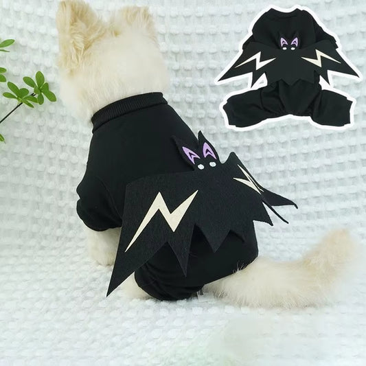 Dog Halloween Costume Bat Puppy Cosplay Bat Costume Glow in the Dark Breathable Bat Wings Dog Clothes for Halloween Party