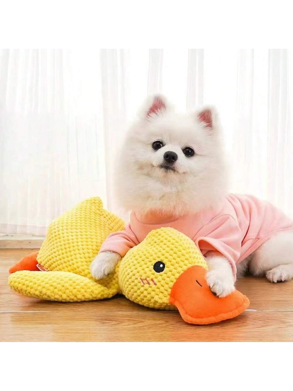 Plush Dog Toy, Durable and Bite-Resistant, with Sound to Keep Dogs Entertained and Relieve Boredom, Duck Shaped Toy for Comforting and Sleeping, Suitable for All Breeds, Quacks like Real Duck LATEST