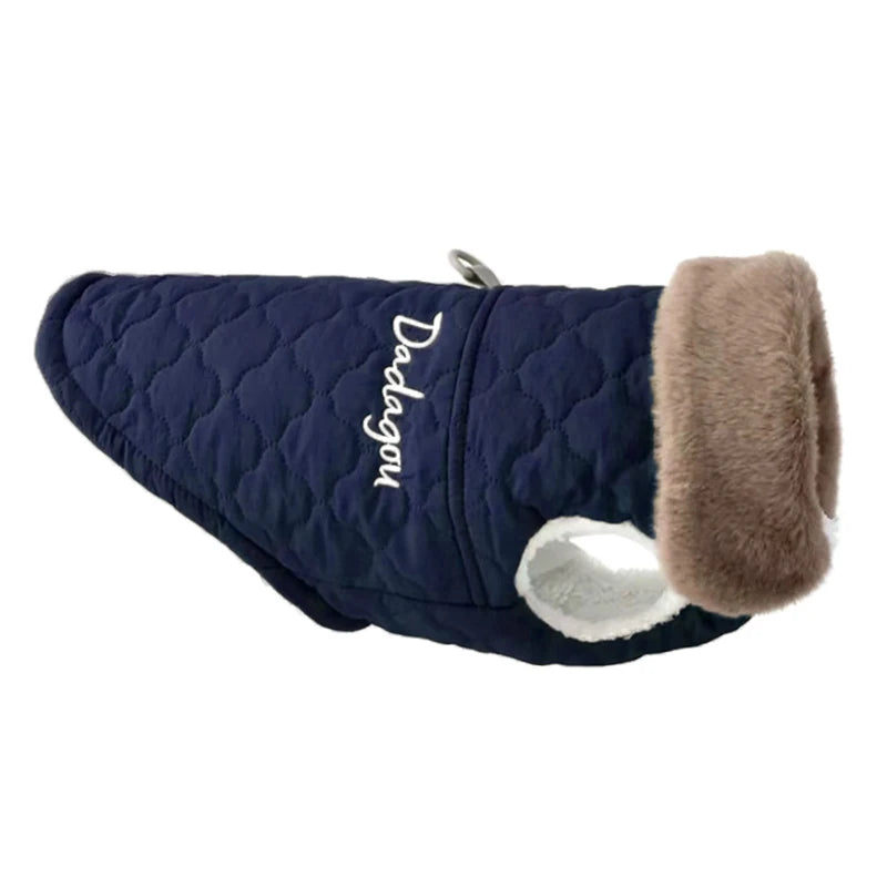 Waterproof Fur Collar Dog Jacket Winter Warm Fleece Dog Clothes for Small Dogs Puppy Pet Vest Chihuahua Yorkie Pug Coat