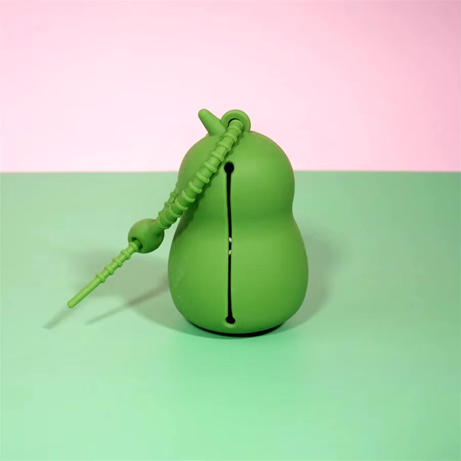 (1 Avocado+1 Roll of Garbage Bag) Cute Avocado Shaped Dog Waste Bag Dispenser Dog Pooper Scooper with Leash Attachment