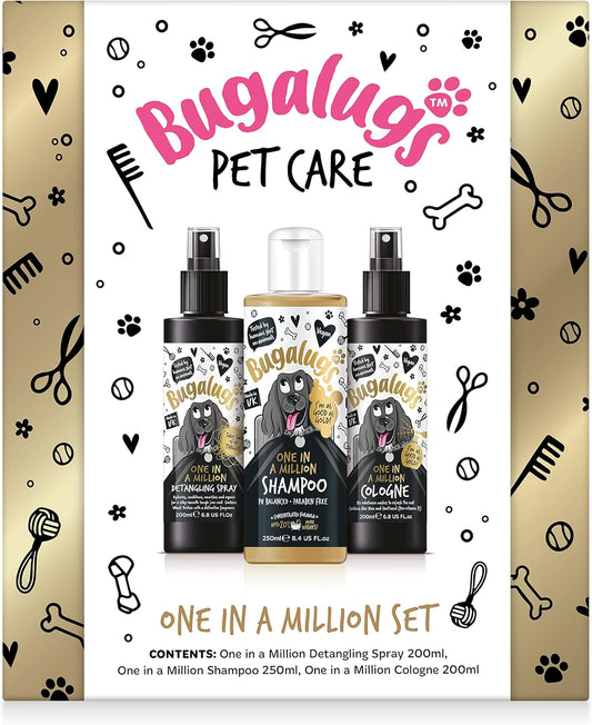 Spa Gift Set for Dogs with Shampoo, Detangle Spray & Cologne, Dog Birthday, Dog Birthday Present, Gifts for Women, Gifts for Men, for Her, Gifts for Him (One in a Million)