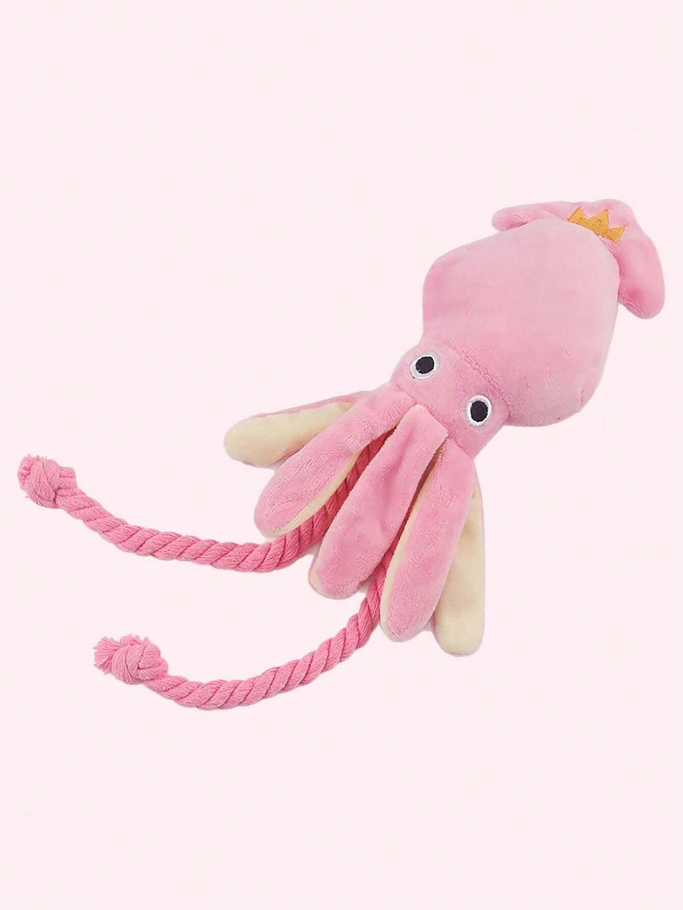 Supet 1Pc Interactive Plush Octopus Shaped Pet Toy with Rope for Cats and Dogs LATEST