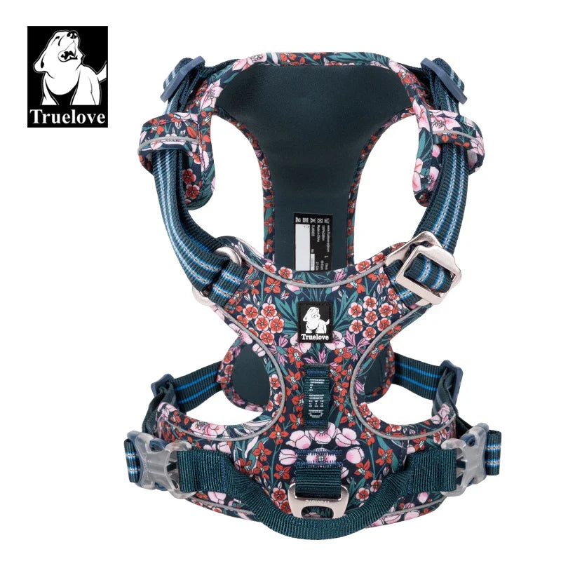 Pet Harness Floral No Pull Cotton Fabric Breathable and Reflective Soft Cats Dogs Small Medium Walking Running TLH5655