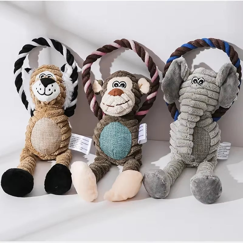 1Pcsdog Plush Toys Pet Squeaky Animal Toy Clean Teeth Chew Toy Pet Supplies Interactive Toys