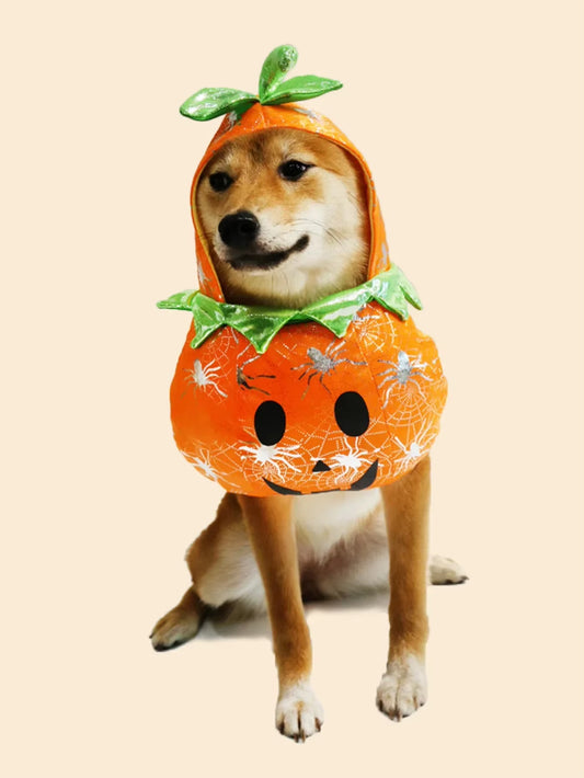 Dog Cat Halloween Pumpkin Costume Pet Cosplay Costumes Puppy Warm Outfits Hoodie Animal Autumn Winter Clothes