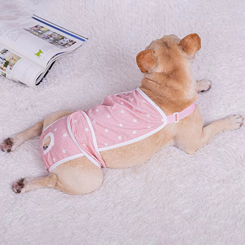 Washable Female Dog Diaper Sanitary Shorts Panties Adjustable Suspenders Pet Physiological Pants Dog Clothes Underwear Briefs