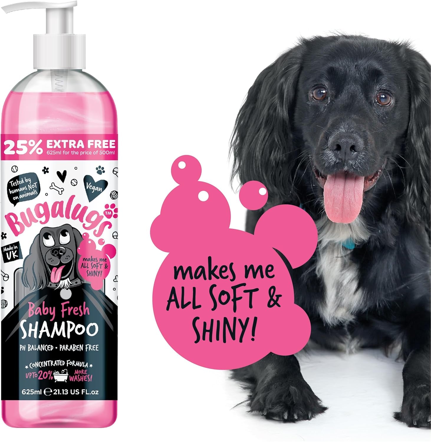 Baby Fresh Dog Shampoo Dog Grooming Shampoo Products for Smelly Dogs with Baby Powder Scent, Best Puppy Shampoo Baby Fresh, Shampoo Conditioner, Vegan Pet Shampoo Professional (625Ml)