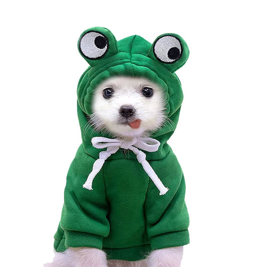 Cute Dog Hoodie Frog Shape Dog Coats Pet Halloween Cosplay Costume Pet Clothes Dogs Hooded Sweatshirt for Puppies Cat