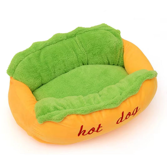 New Funny Hot Dog Bed Pet Lounger Bed House Fashion Sofa Cushion Supplies Puppy Cat Warm Soft Sleeping Mat Cozy Dogs Nest Kennel