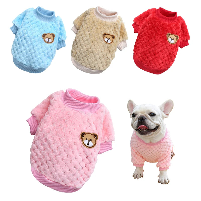 Winter Warm Pet Clothes for Small Dogs Puppy Cat Pullover Soft Fleece Chihuahua Vest French Bulldog Costume Yorkie Pug Jacket