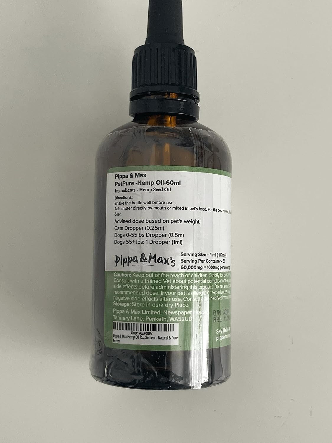 Hemp Oil for Dogs and Cats & Pets - 50,000MG 50Ml – Hemp Extract - May Help Stiff Joints & Bones, Reduce Stress and Anxiety