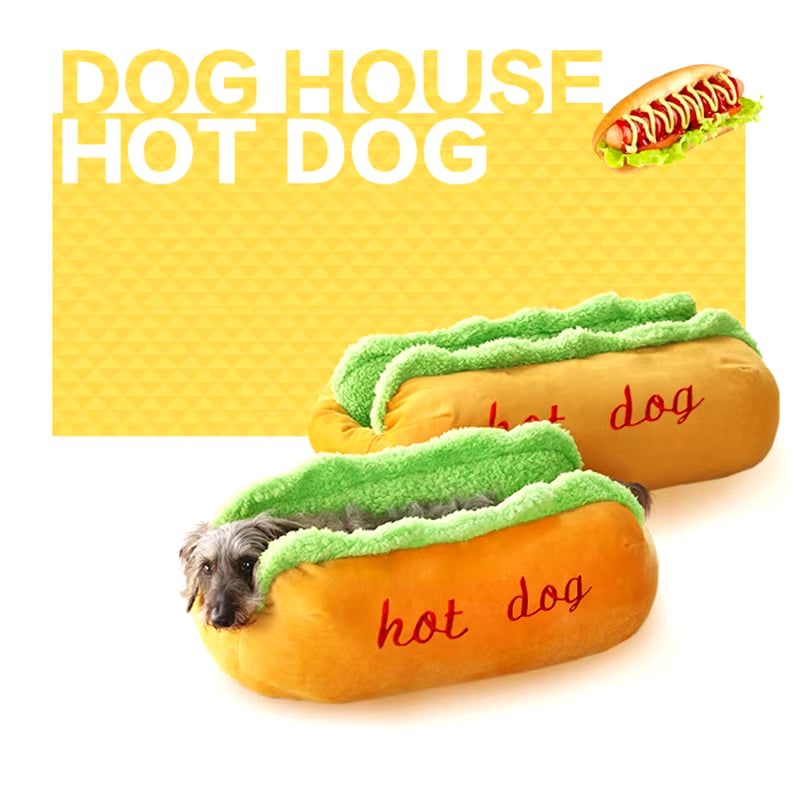 New Funny Hot Dog Bed Pet Lounger Bed House Fashion Sofa Cushion Supplies Puppy Cat Warm Soft Sleeping Mat Cozy Dogs Nest Kennel