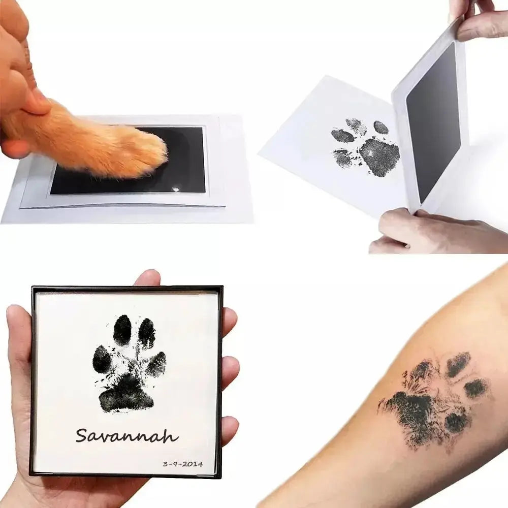 Paw Print Clean Touch Ink Pad, Dog or Cat Pet Owner Keepsake, DIY Inkless Nose and Pawprint Impression Making Kit