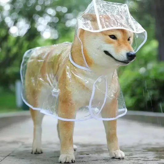 Clear Pet Raincoat Rain Jacket Waterproof Pet Coat for Samll Medium Dogs Teddy Shiba Dog Poncho Outdoor Walking Pet Clothes