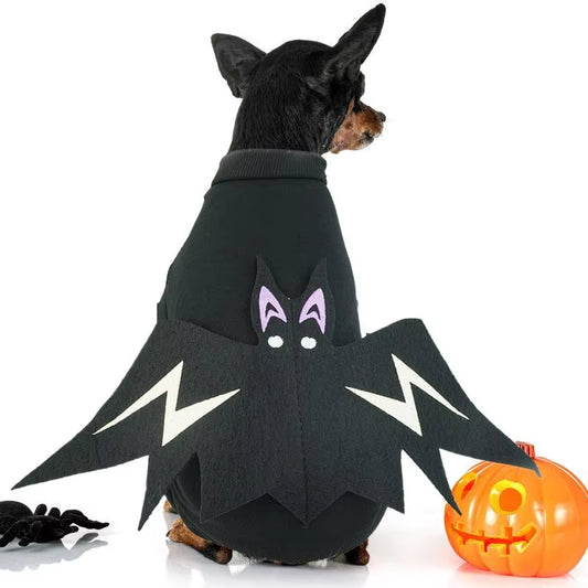 Dog Halloween Costume Bat Puppy Cosplay Bat Costume Glow in the Dark Breathable Bat Wings Dog Clothes for Halloween Party