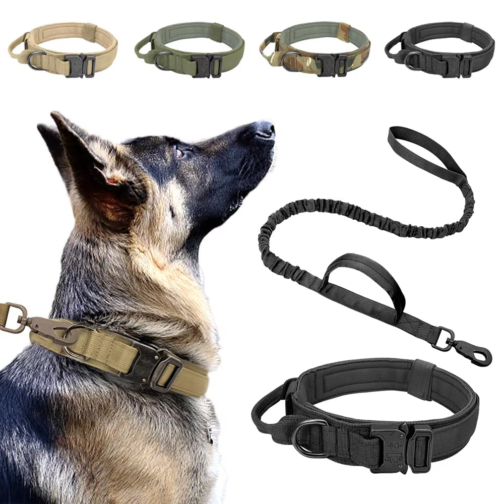 Tactical Dog Collar Military Adjustable Duarable Nylon Lead for Medium Large Walking Training Pet Accessory Breakaway Leash Rope LATEST