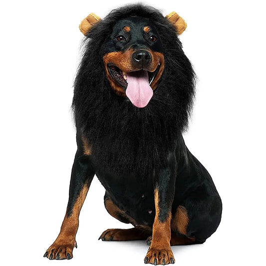 Cute Pet Dog Cosplay Clothes Lion Mane for Dog Costumes Realistic Lion Wig for Medium to Large Dogs with Ear Pet Accessories