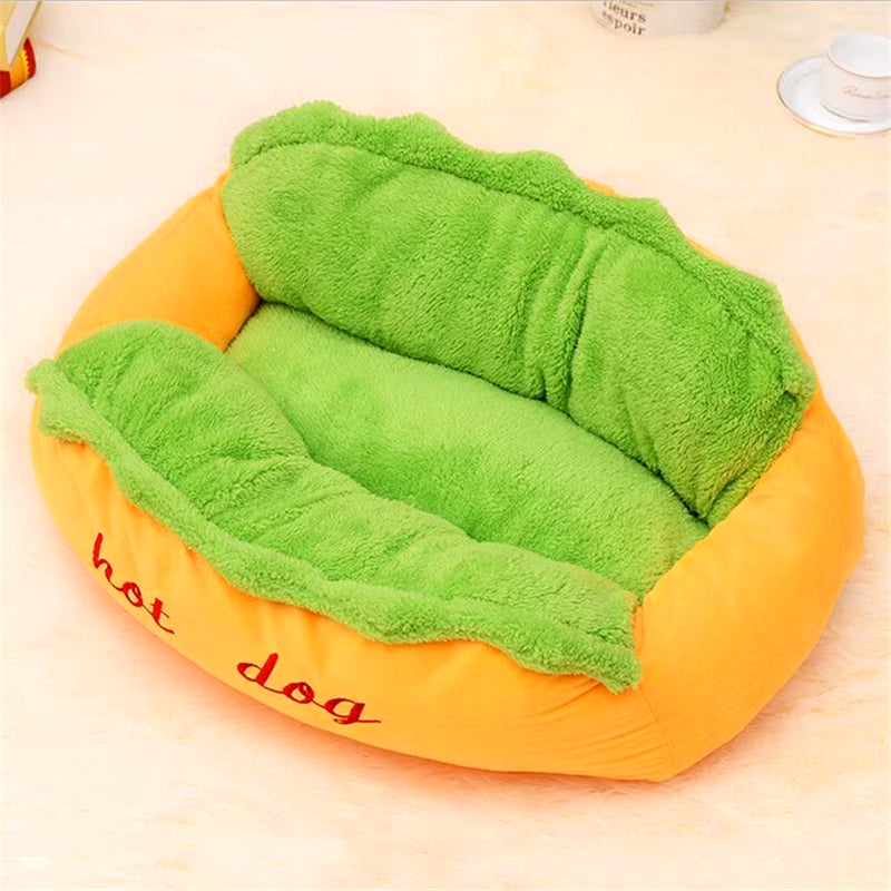 New Funny Hot Dog Bed Pet Lounger Bed House Fashion Sofa Cushion Supplies Puppy Cat Warm Soft Sleeping Mat Cozy Dogs Nest Kennel